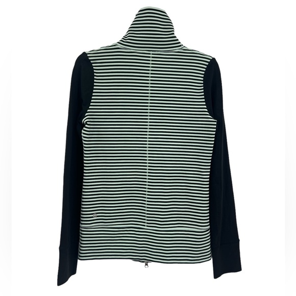 Lululemon Daily Yoga Jacket Classic Stripe Mint Moment Black 6 EUC - Picture 6 of 13